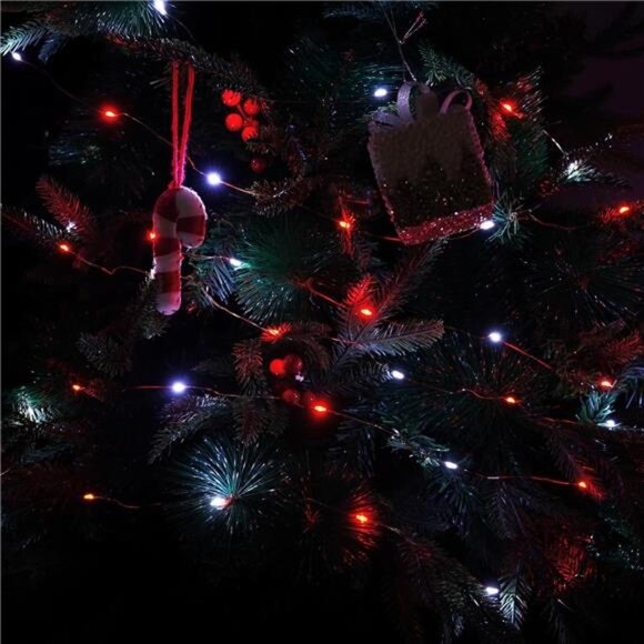 66ft 200 LED Red & White Fairy Lights - Waterproof Outdoor String Lights - Picture 2 of 6